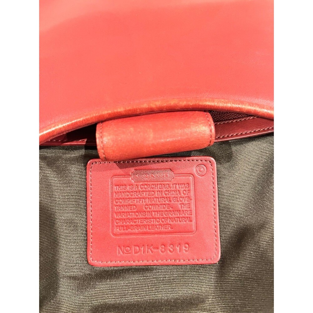 Coach Red Leather Shoulder Bag Purse - Picture 5 of 8